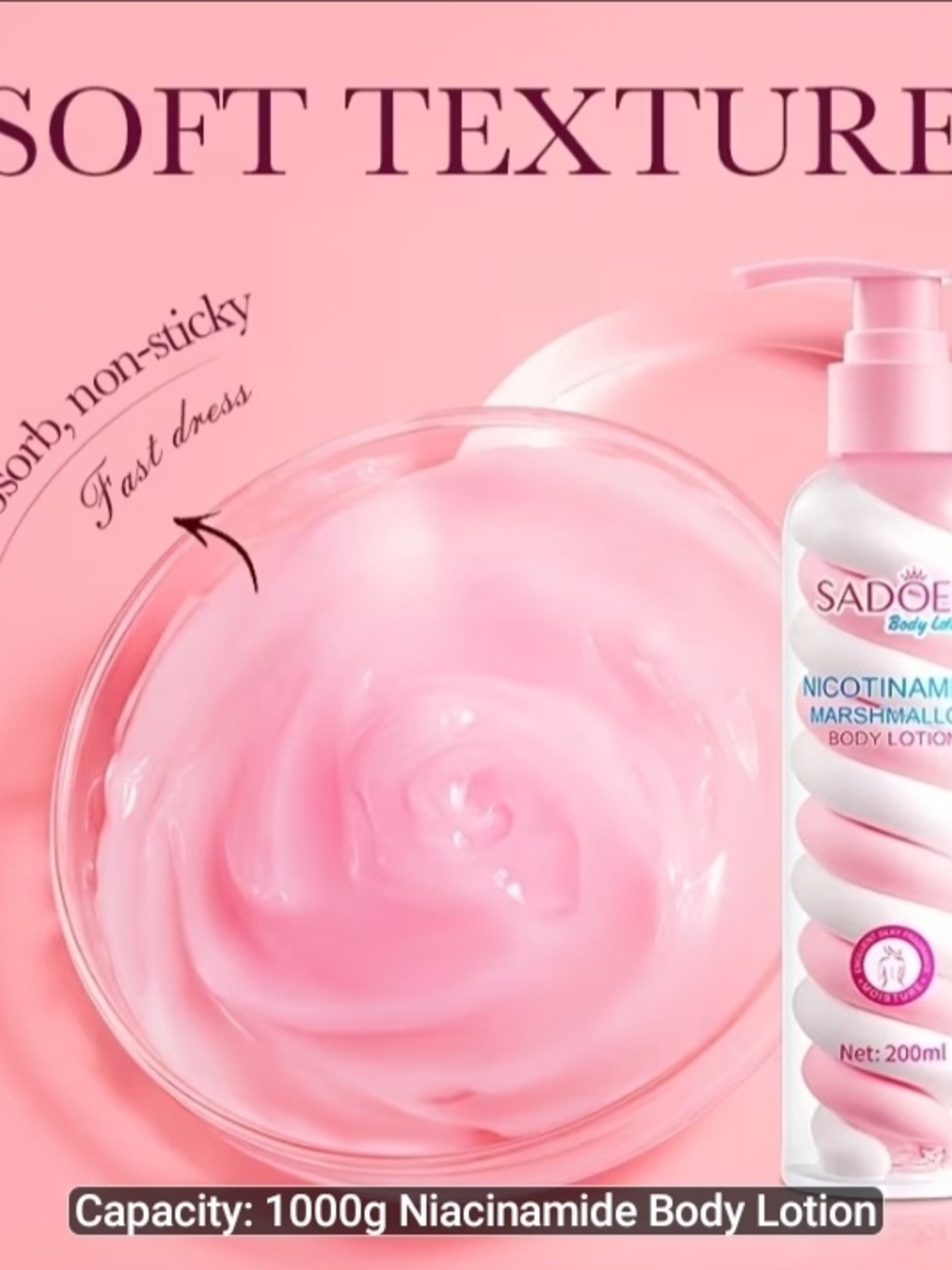 SADOER Nicotinamide Marshmallow Body Lotion 200ml - Picture 2 of 2
